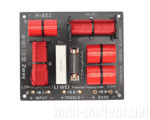 Filtre haut-parleur professionnel 2 voies 1500Hz 8 Ohms 300 watts